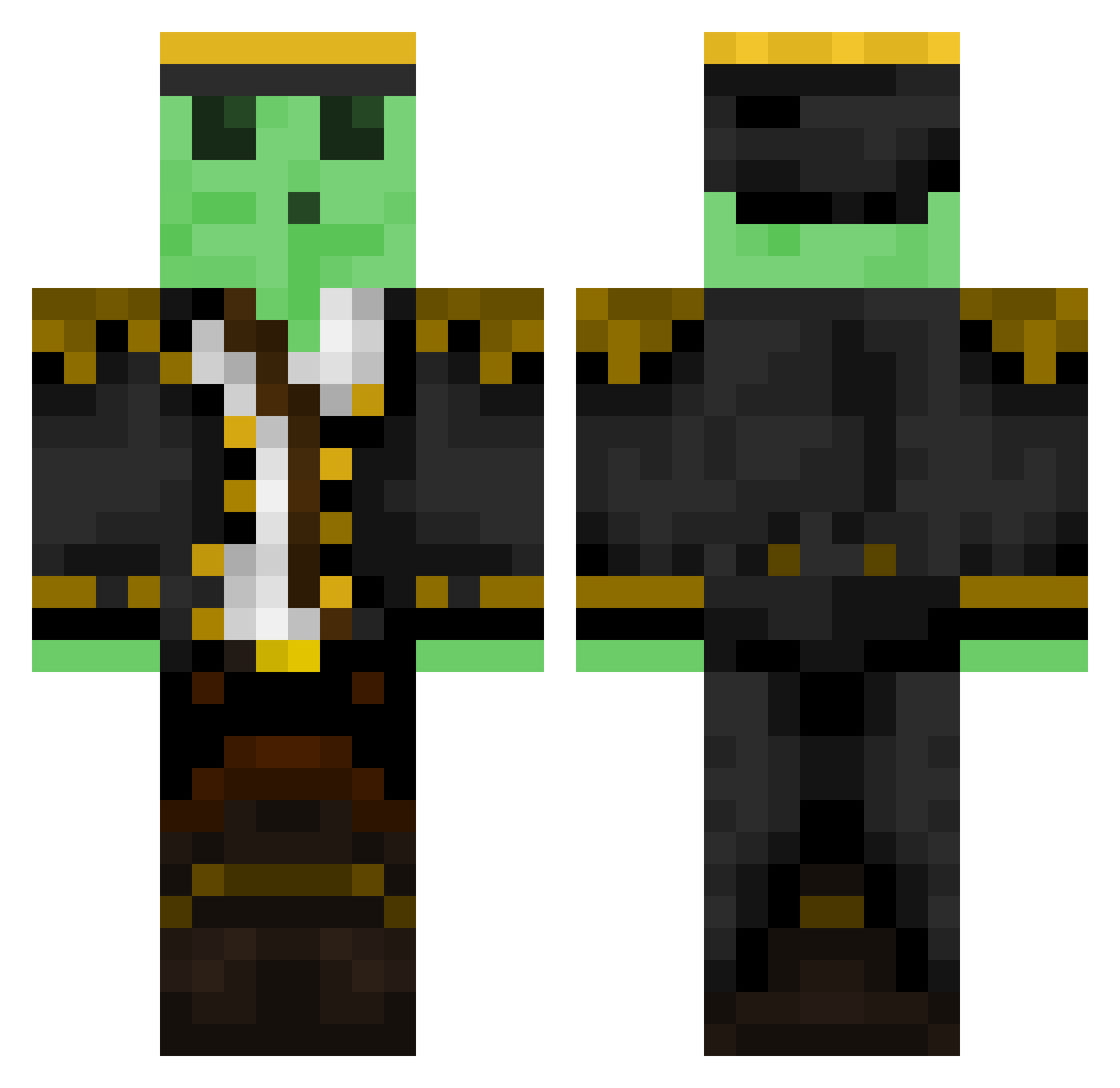 Zawseh Minecraft skin, front and back view