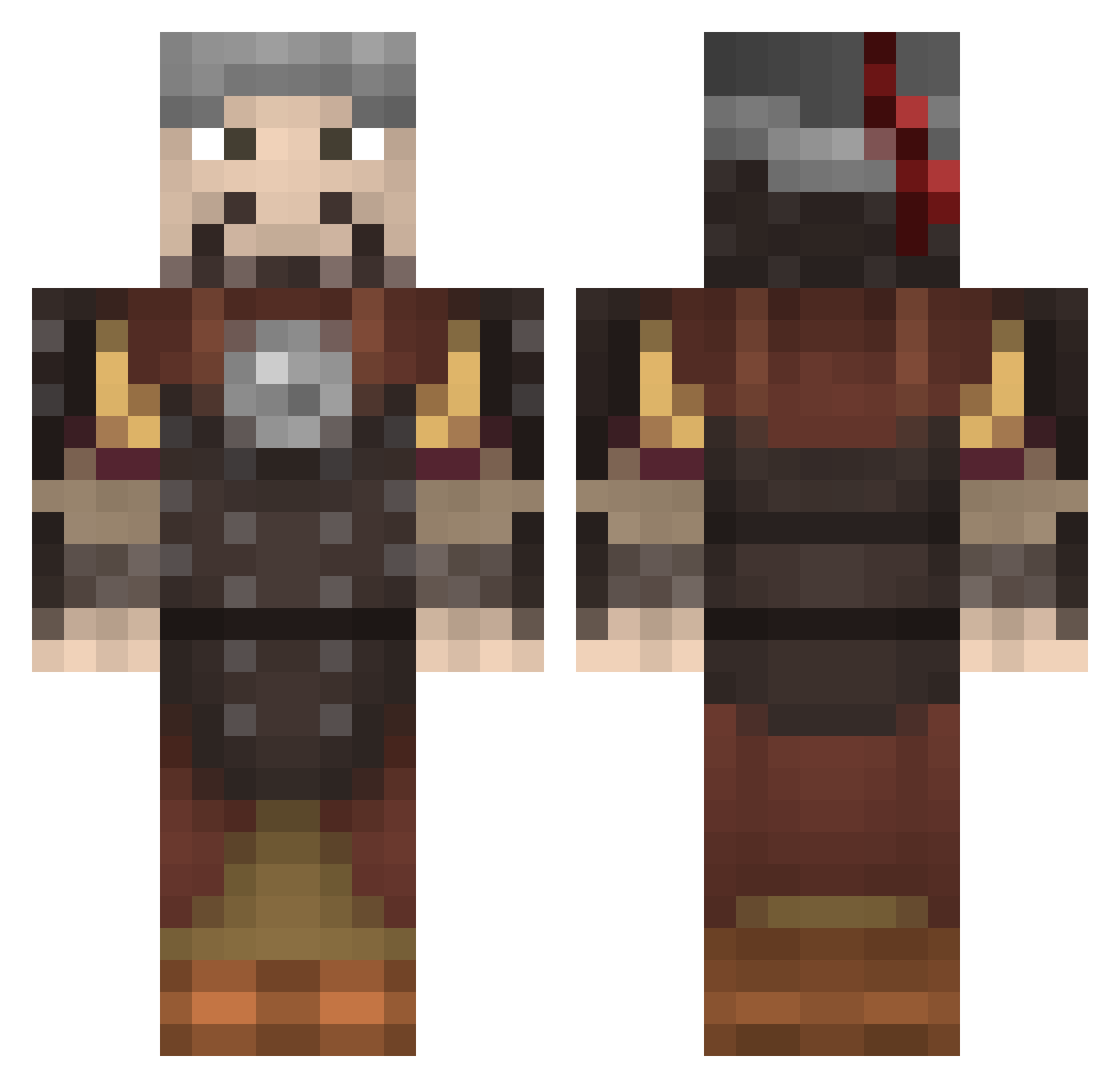 ItsGenghiskhan Minecraft skin, front and back view