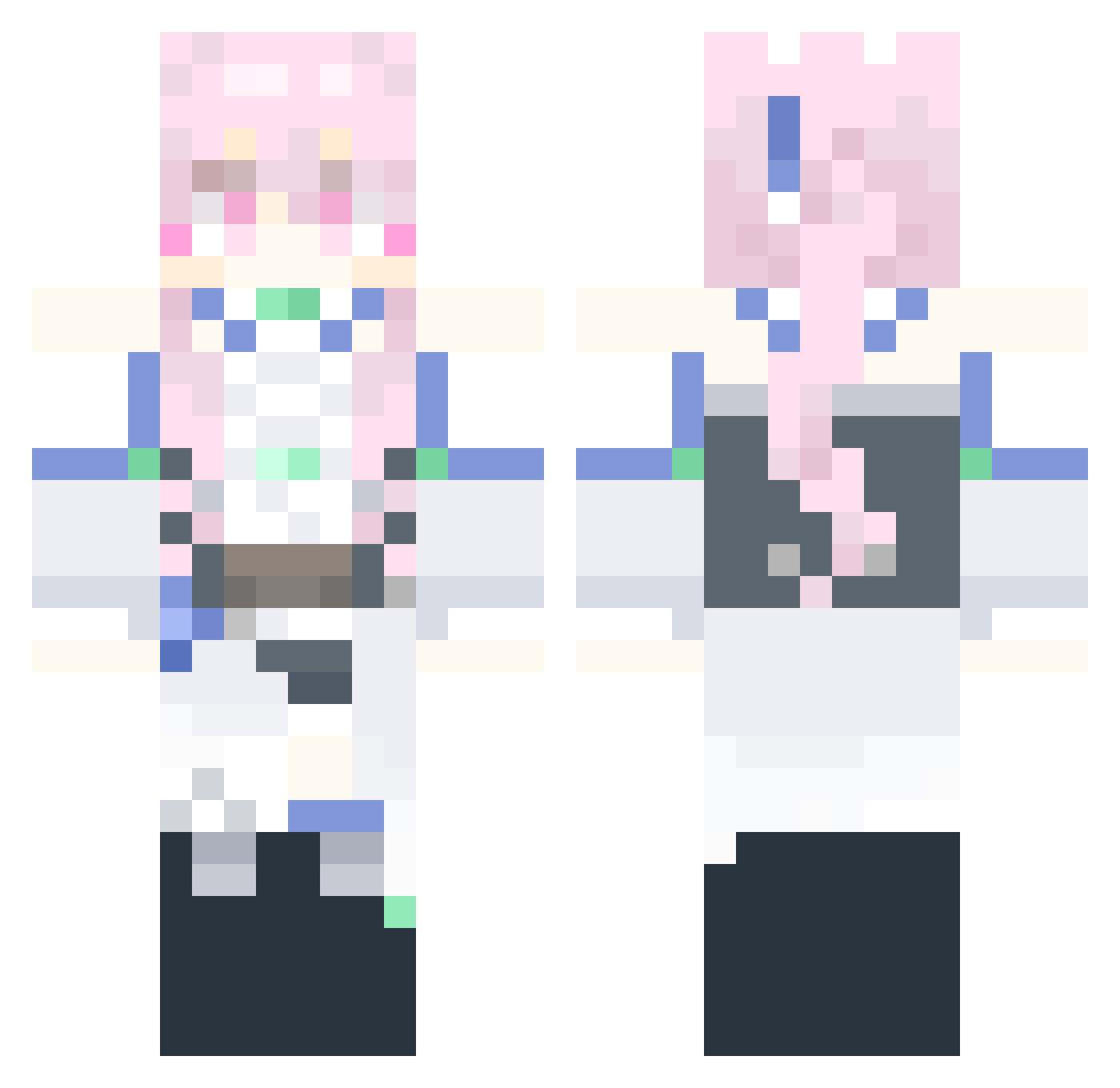 shusokii Minecraft skin, front and back view