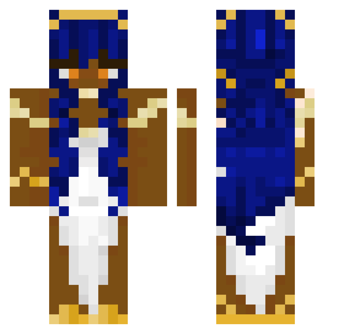 Heliotropic Minecraft skin, front and back view