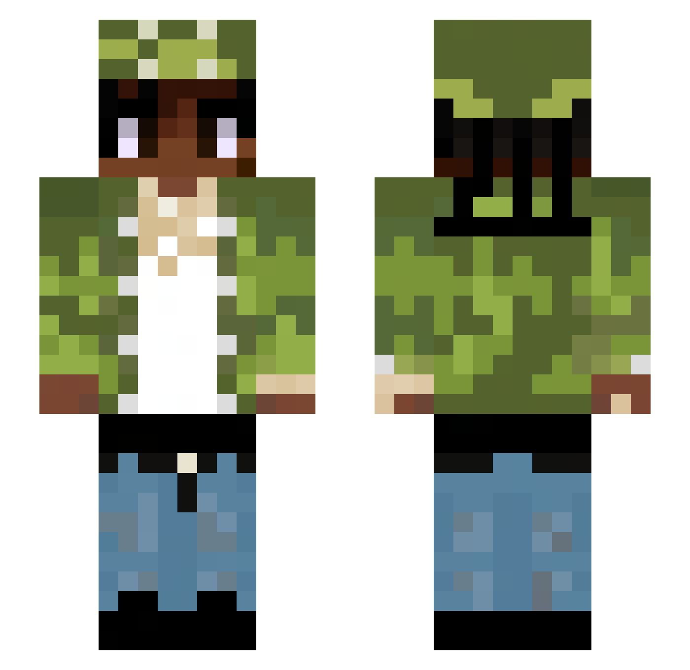 ZShinny Minecraft skin, front and back view