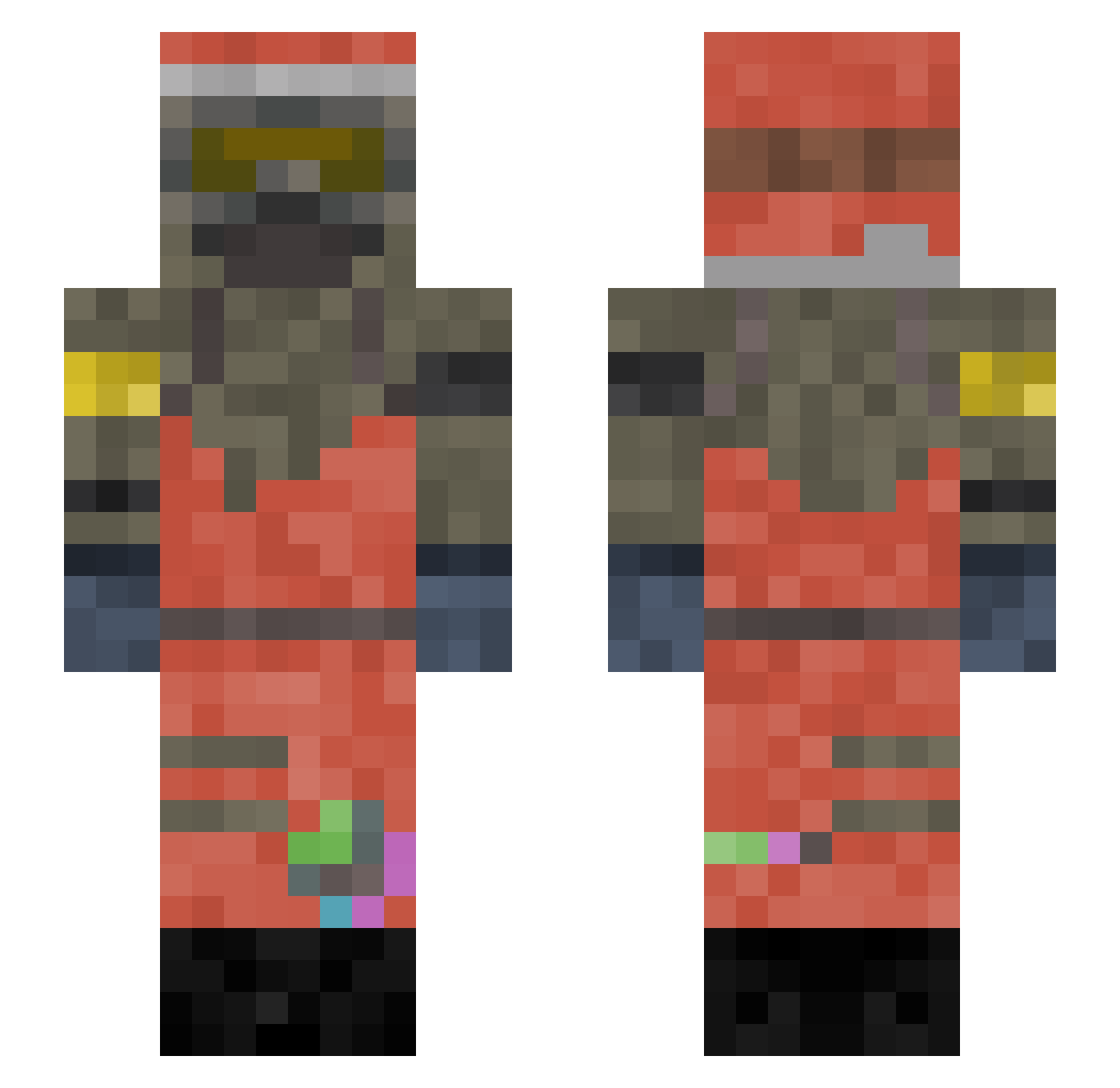 DrDodobird Minecraft skin, front and back view