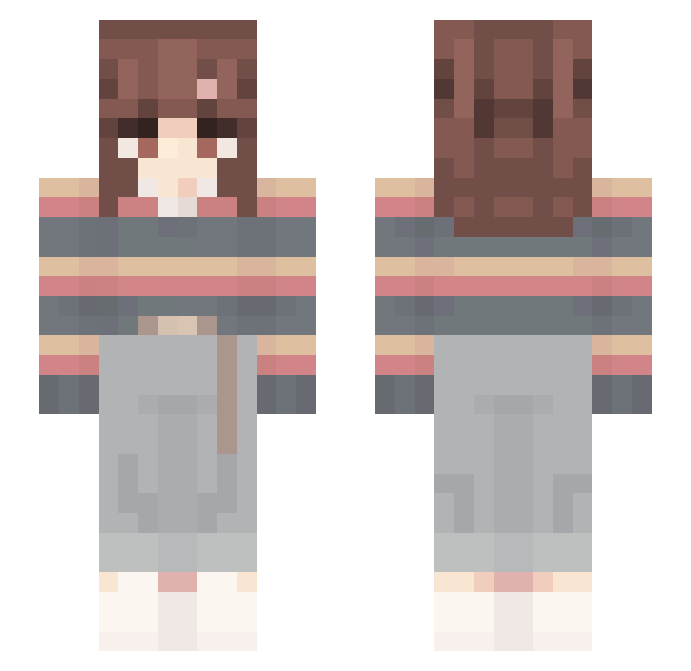 TheGoldenPugster Minecraft skin, front and back view