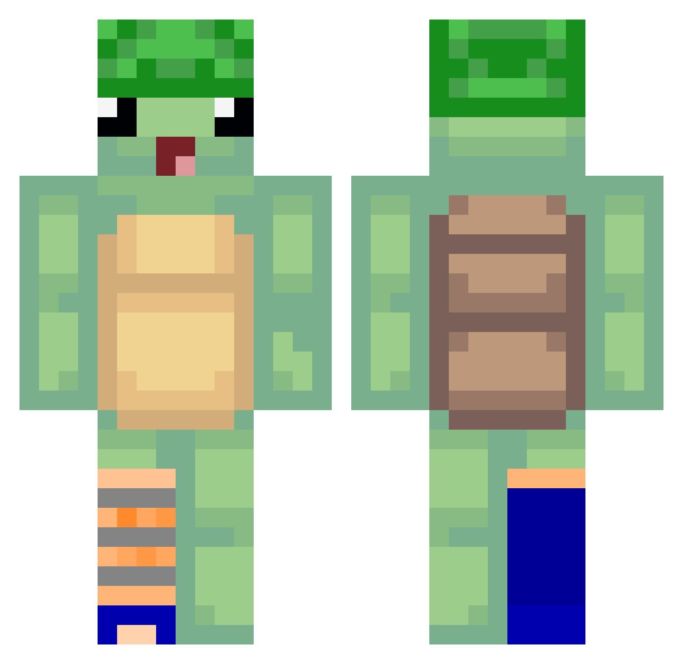 whalsen Minecraft skin, front and back view