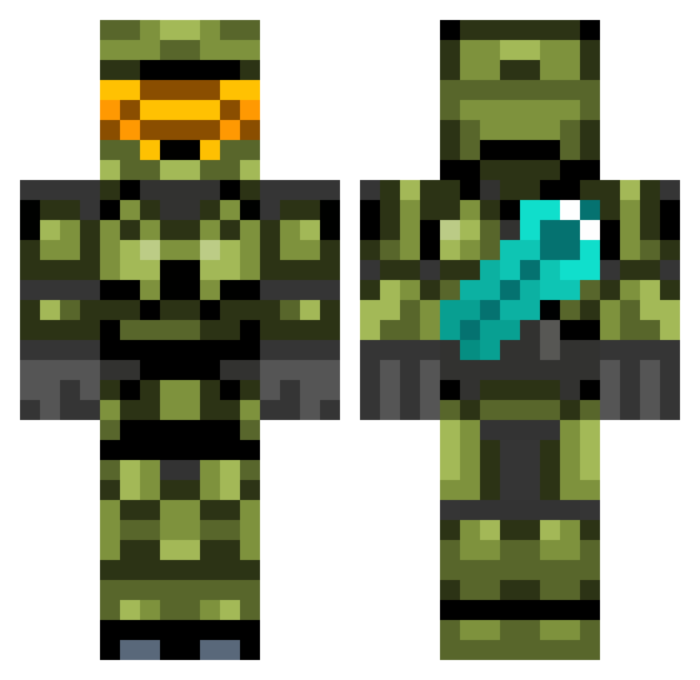 Mat16s Minecraft skin, front and back view