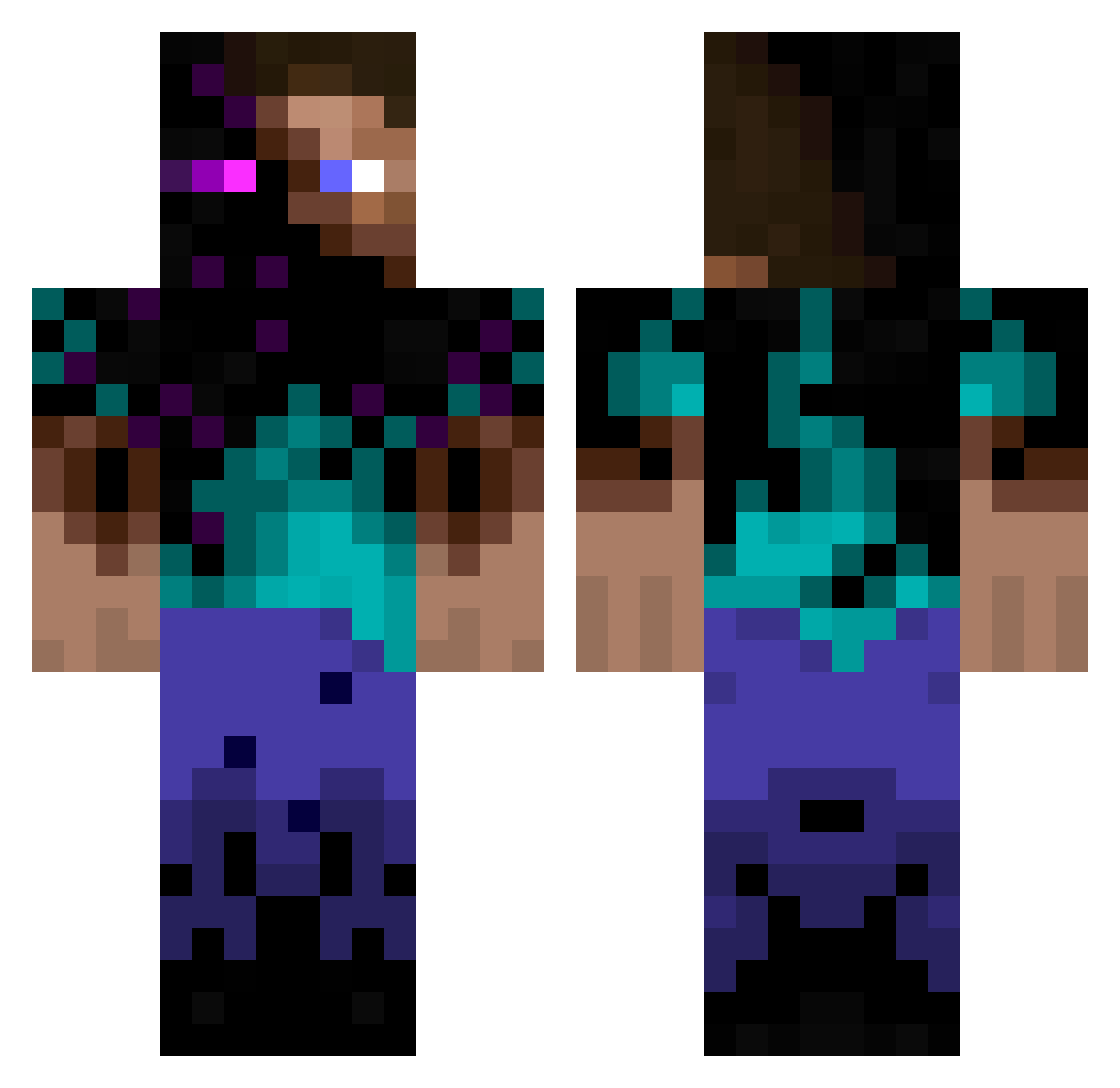Naps284 Minecraft skin, front and back view