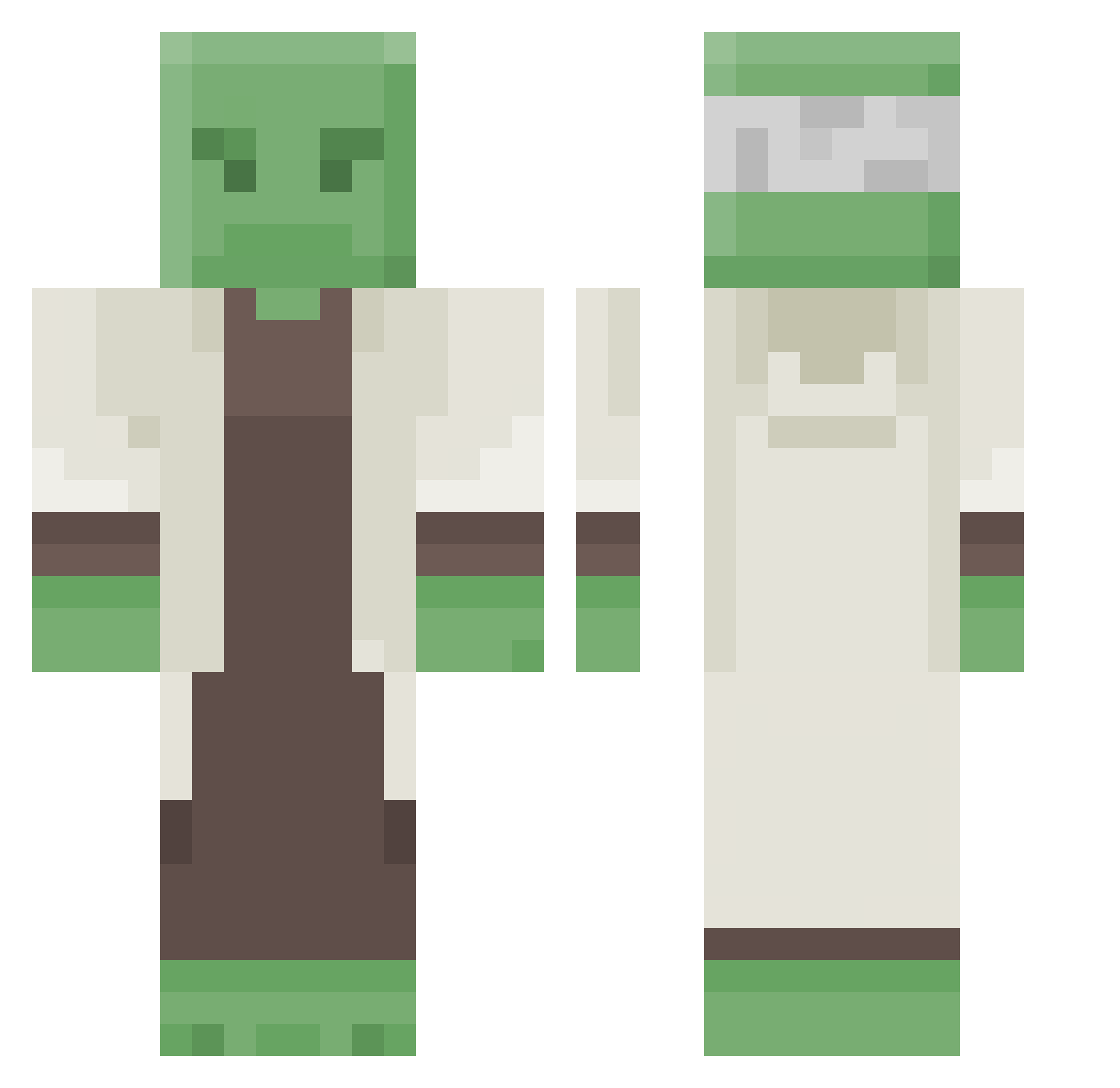 Steapiee Minecraft skin, front and back view