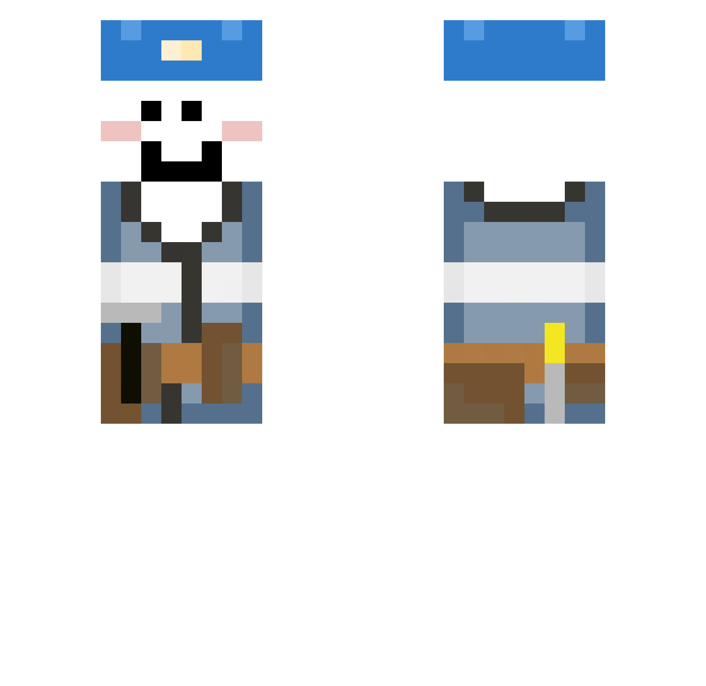 gh005t Minecraft skin, front and back view
