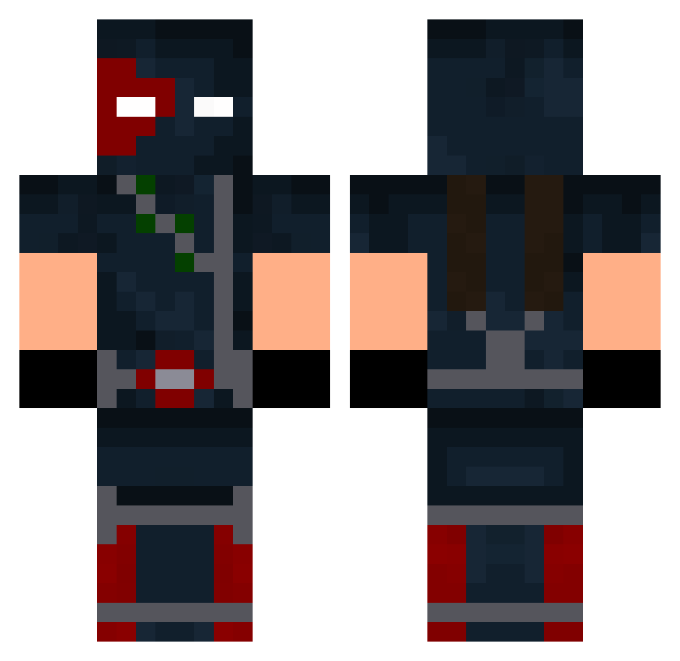 Equivocate Minecraft skin, front and back view