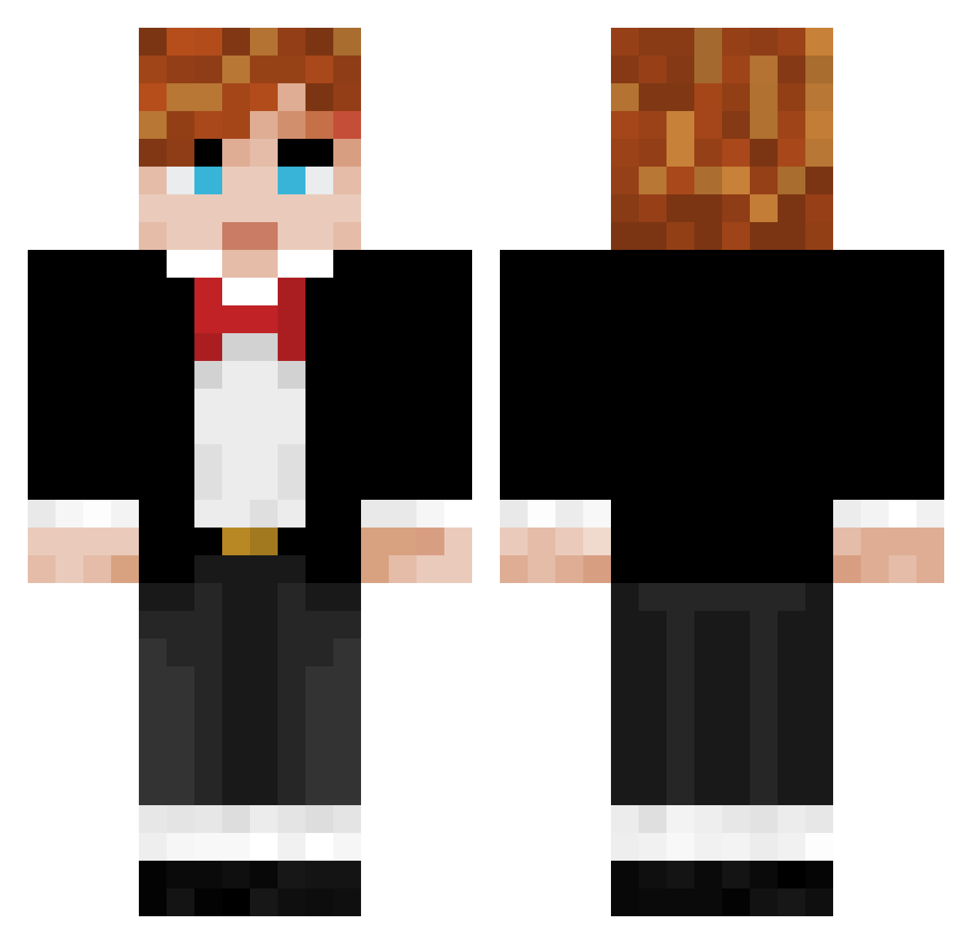 Icehuh Minecraft skin, front and back view