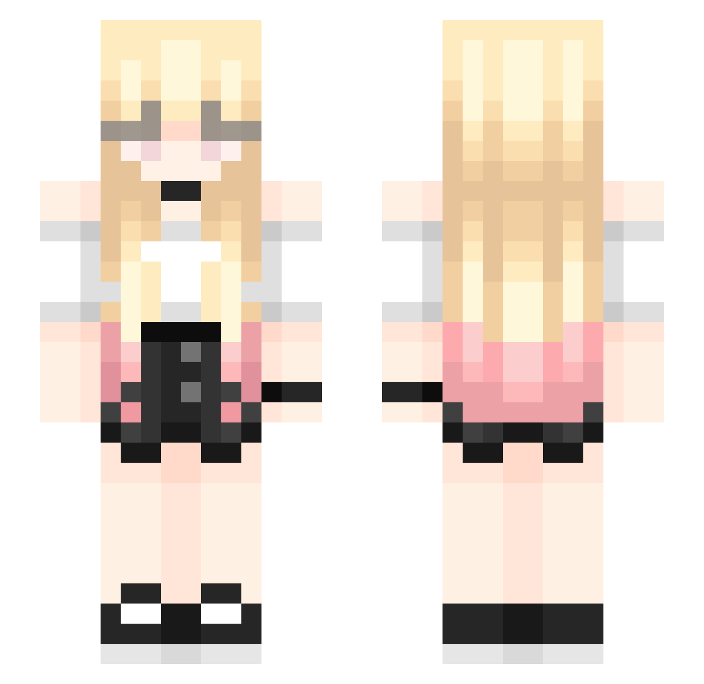 Axio2acc Minecraft skin, front and back view