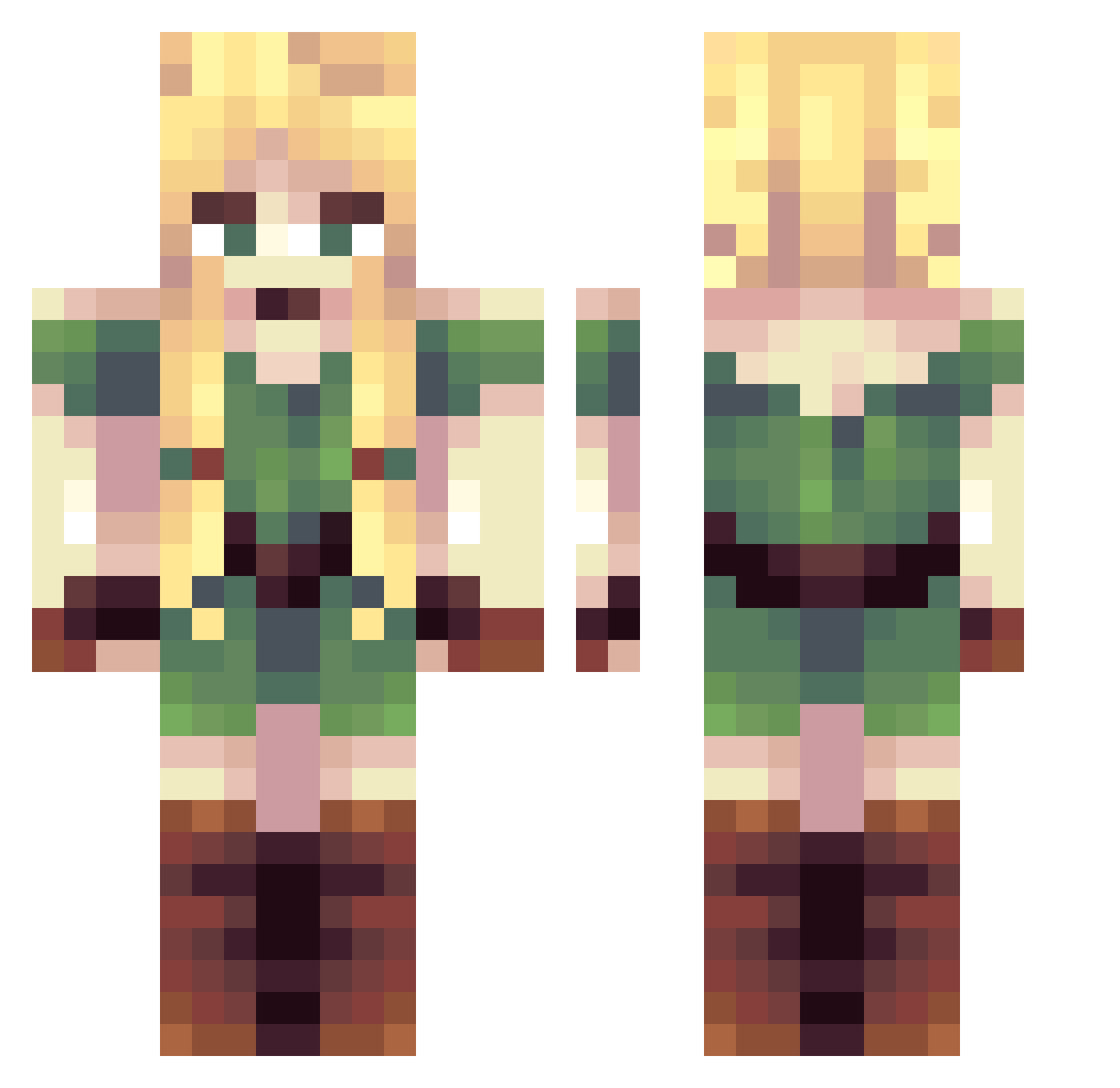 VanyaDae Minecraft skin, front and back view