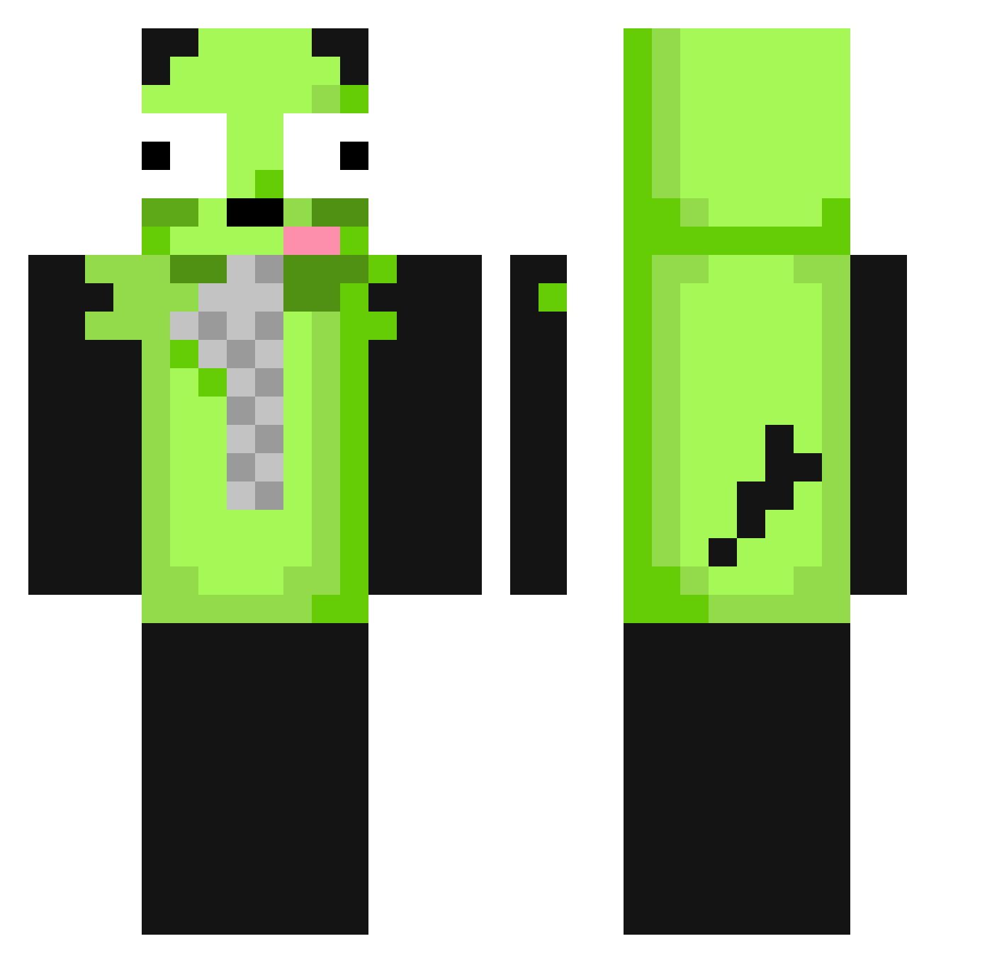 Mourns Minecraft skin, front and back view