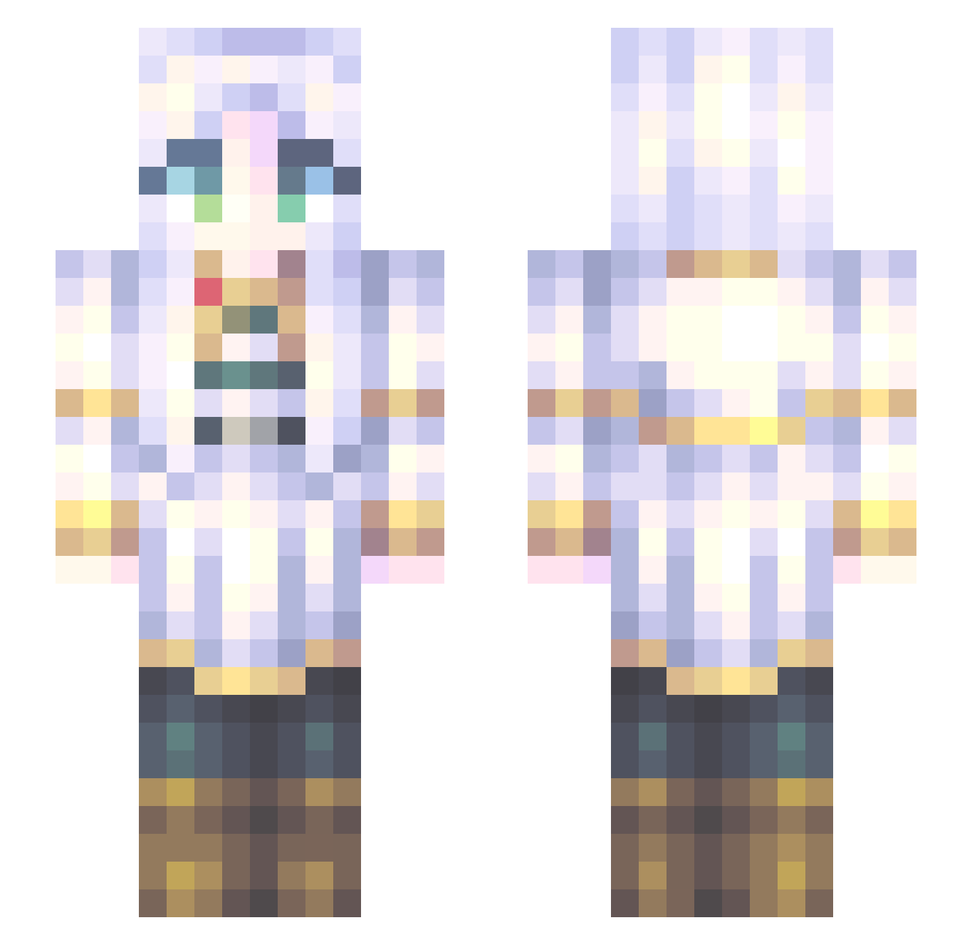 WestonChan Minecraft skin, front and back view