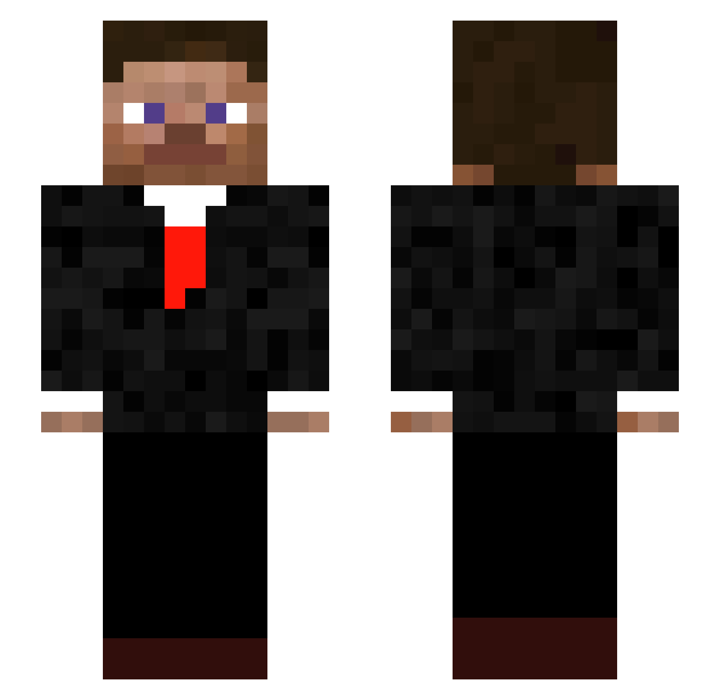 therizzofskibidi Minecraft skin, front and back view