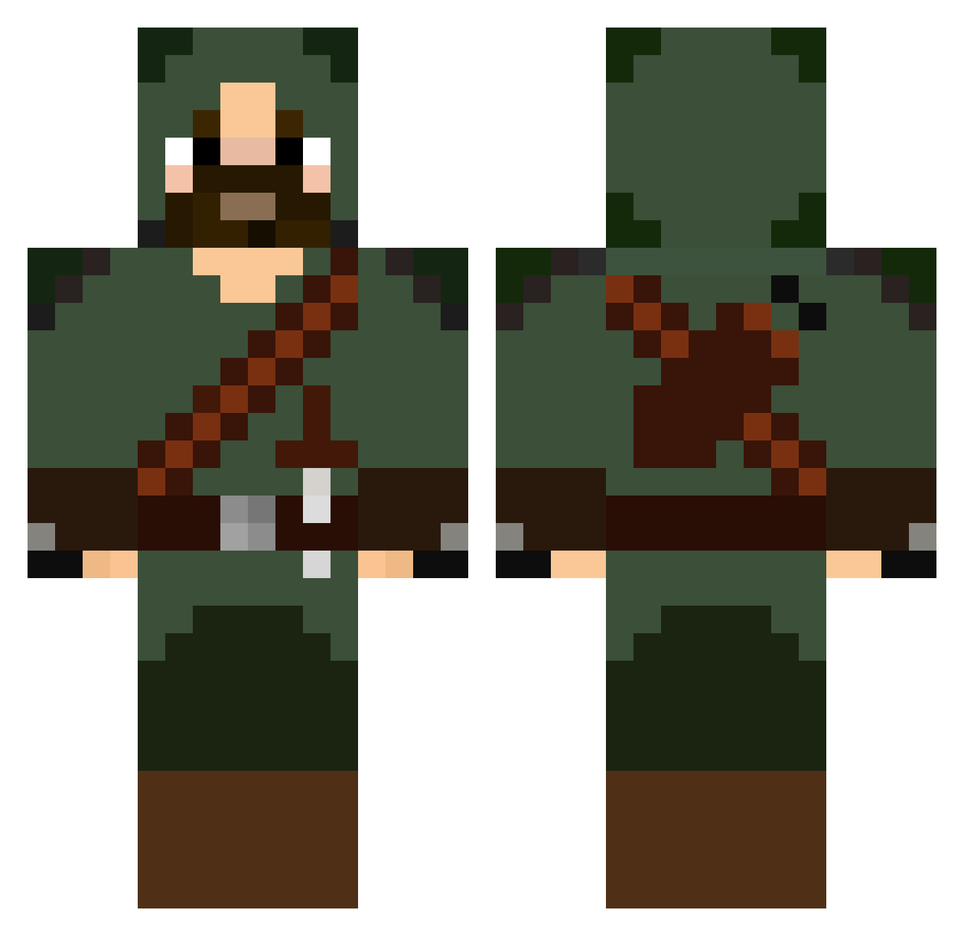 Zipperyi Minecraft skin, front and back view