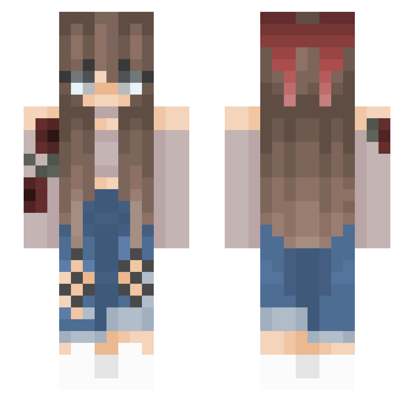 Zequends Minecraft skin, front and back view