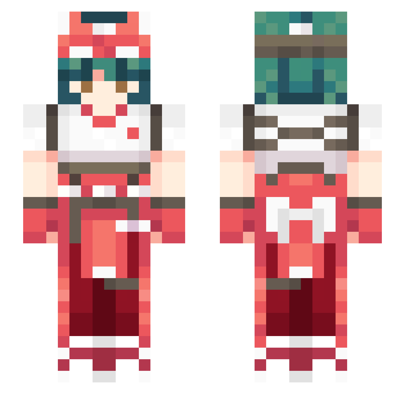 LukeSmelly Minecraft skin, front and back view