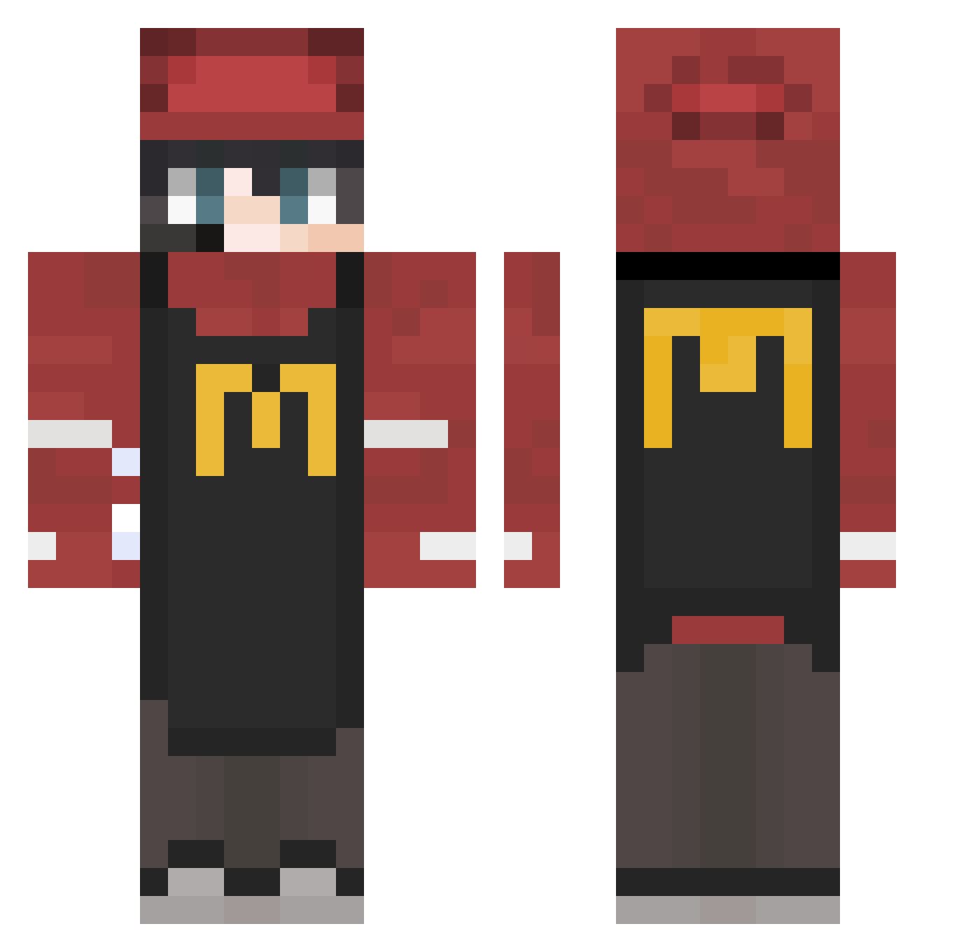 Wilssyr Minecraft skin, front and back view
