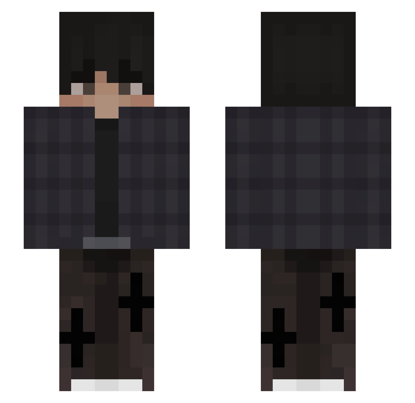 nikotoszef Minecraft skin, front and back view