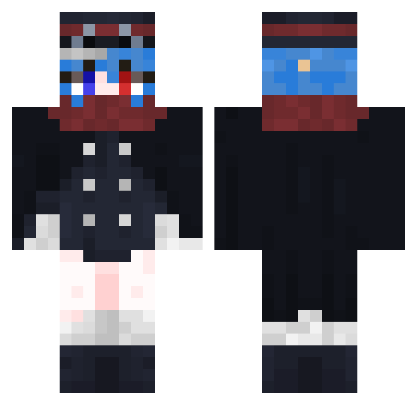 Phantom7921 Minecraft skin, front and back view