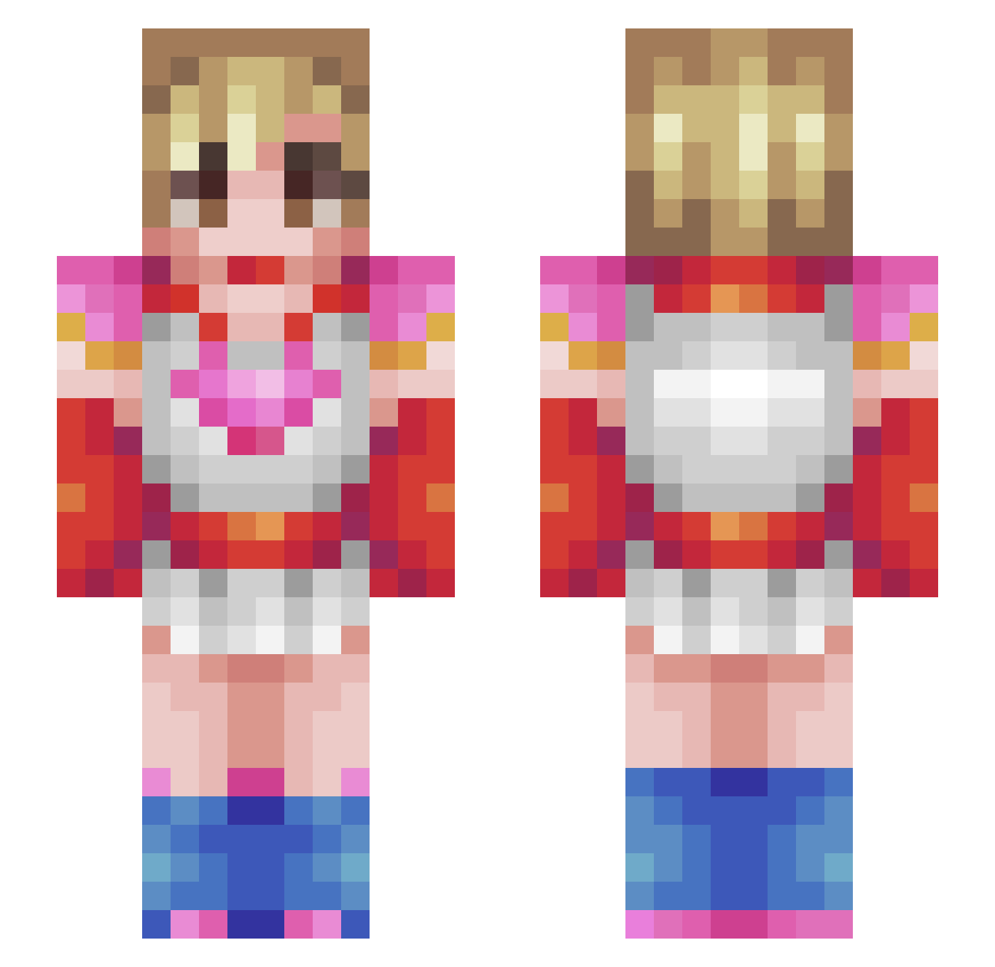 Potentialic Minecraft skin, front and back view