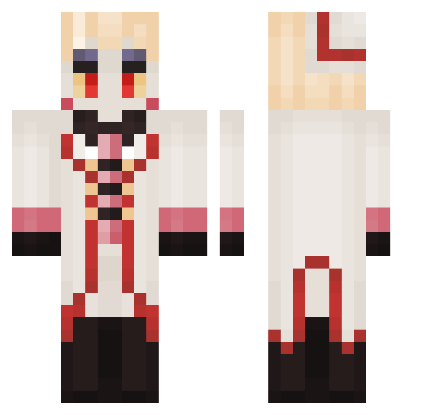 Hjortth Minecraft skin, front and back view