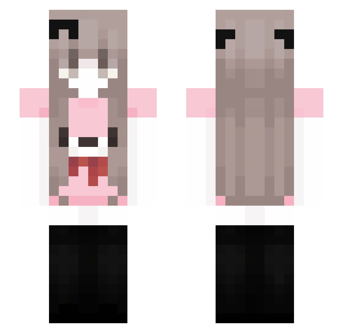Conceiting Minecraft skin, front and back view