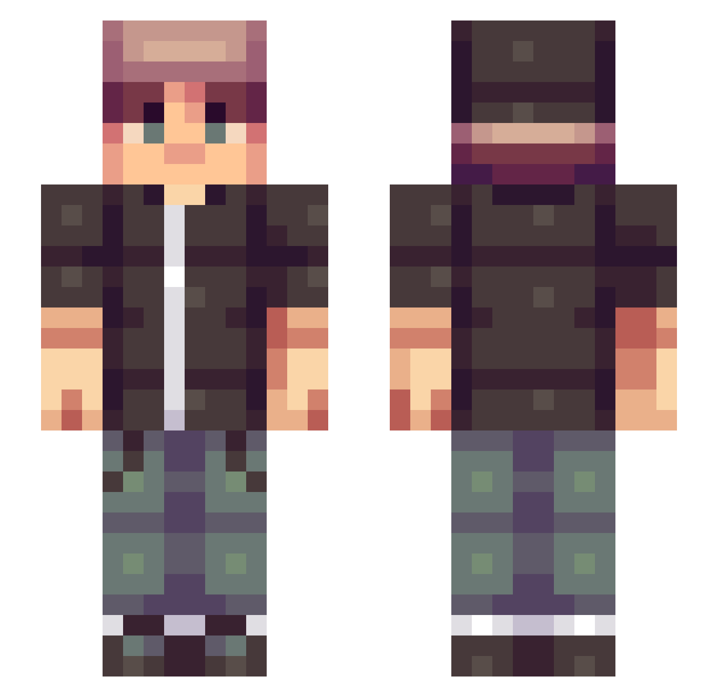 YellowMagnet Minecraft skin, front and back view