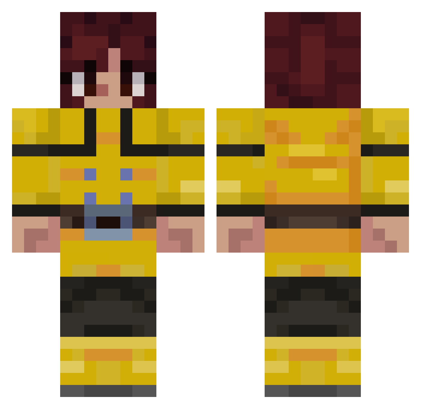 Rafa_lu Minecraft skin, front and back view