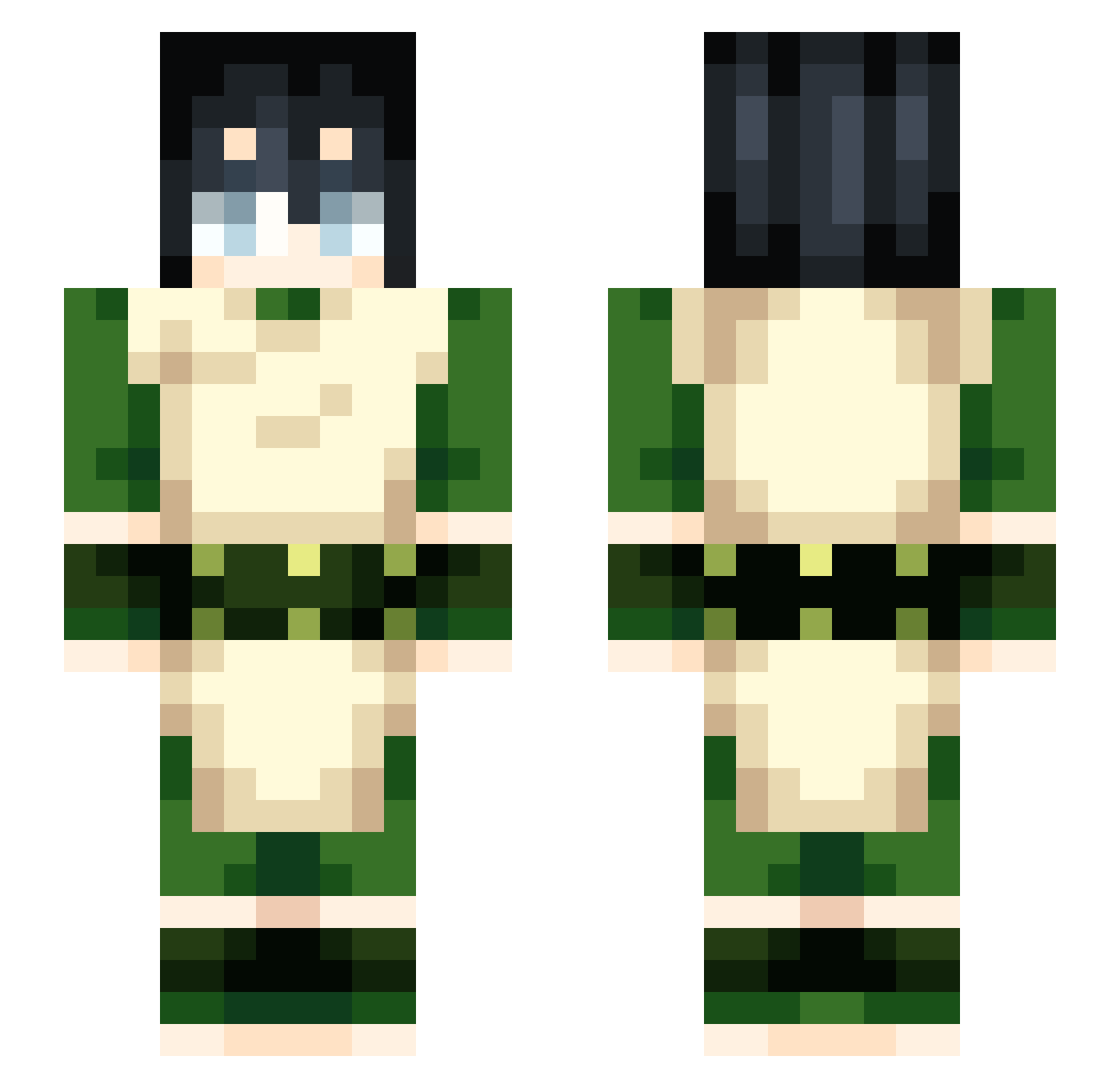 _Slubby_ Minecraft skin, front and back view
