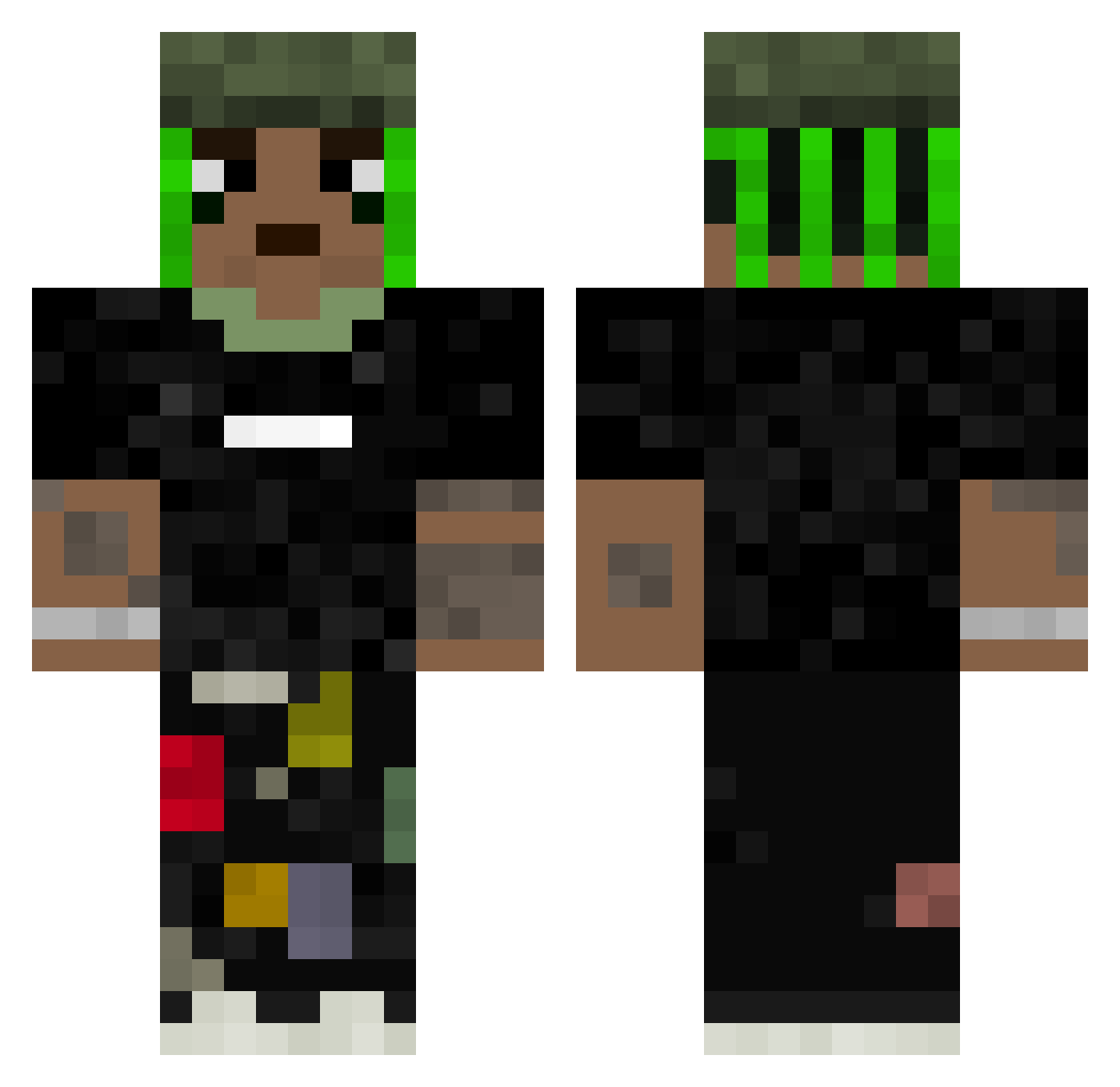 Hollowcism Minecraft skin, front and back view