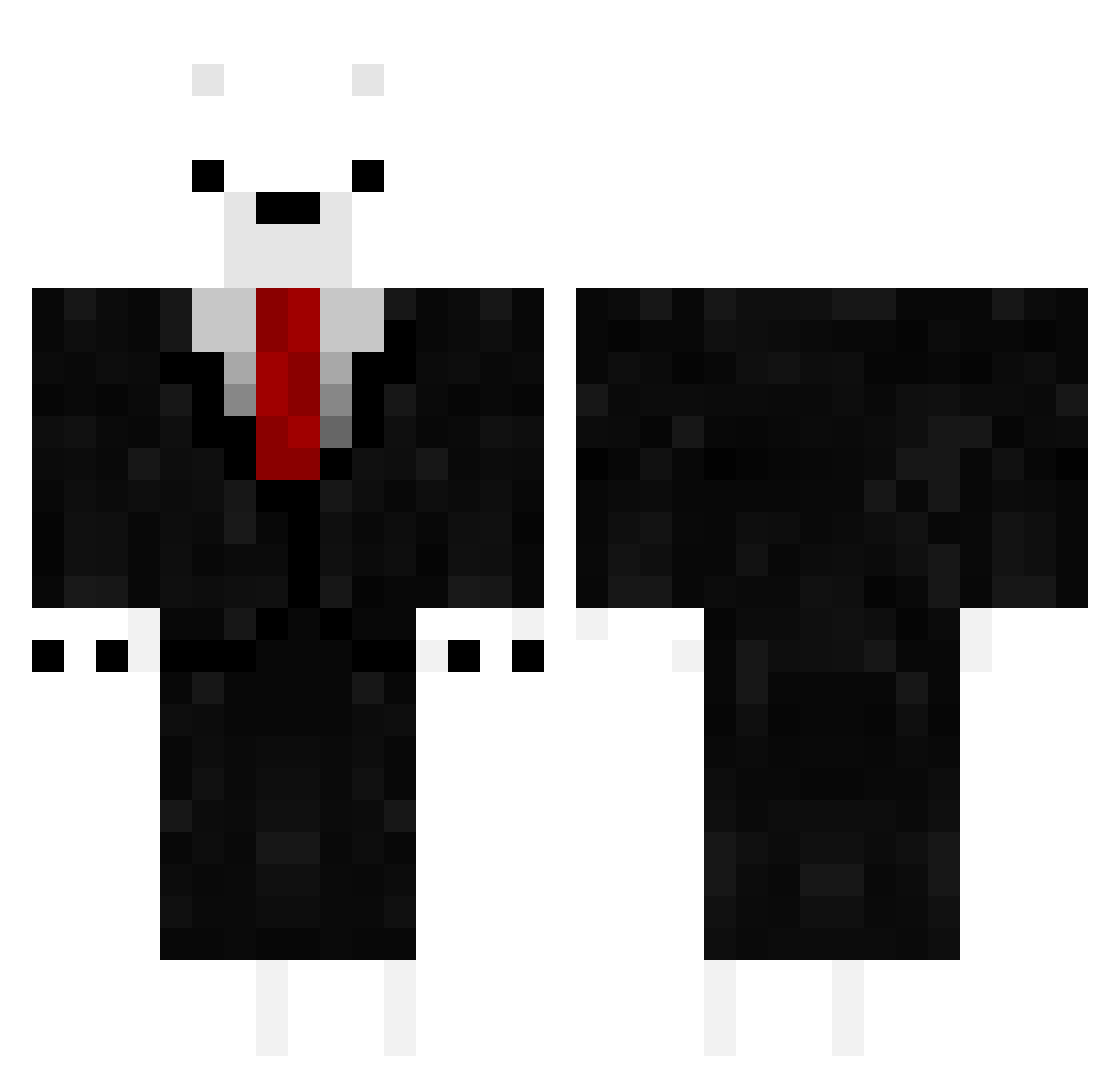 unprideful Minecraft skin, front and back view