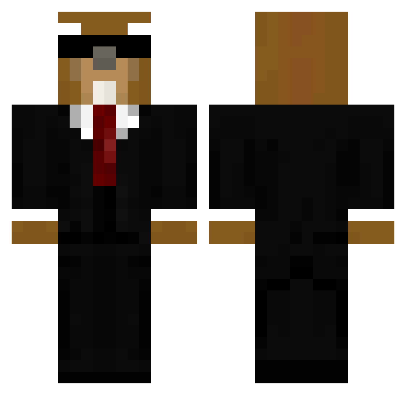 BeddexHG Minecraft skin, front and back view