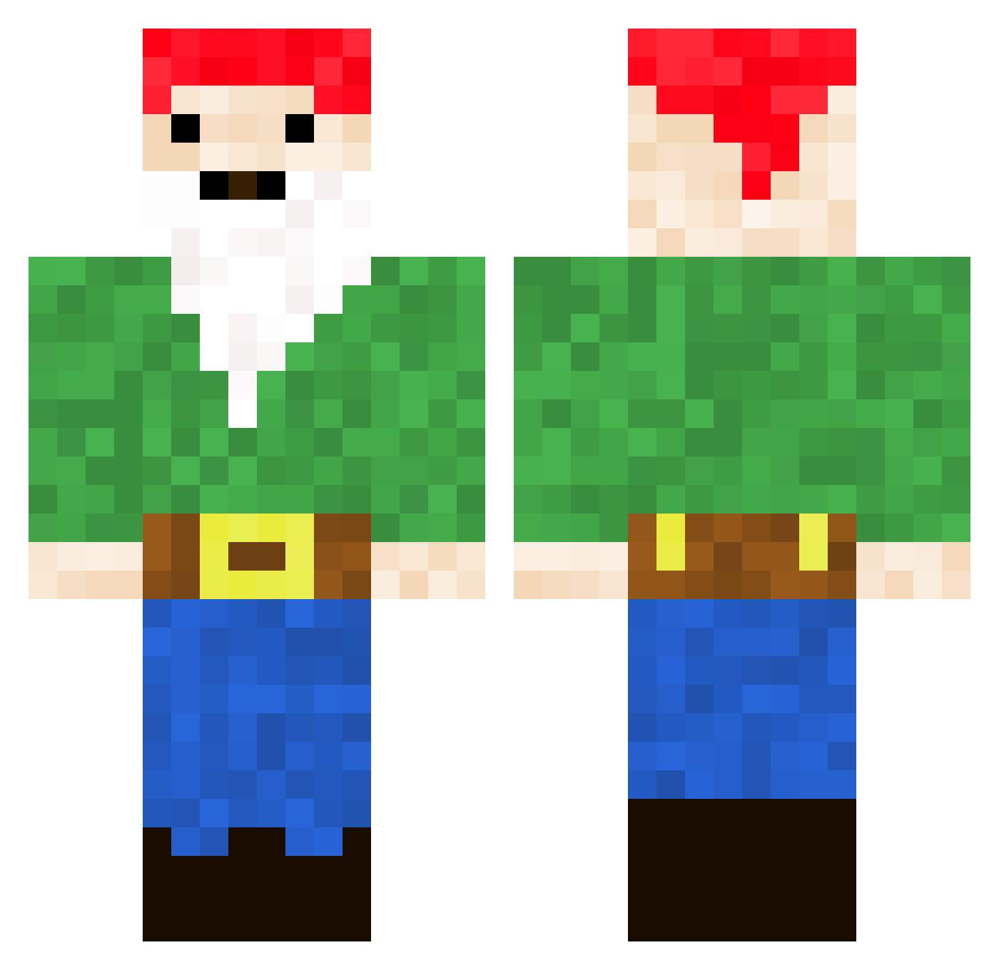 Davaek99 Minecraft skin, front and back view