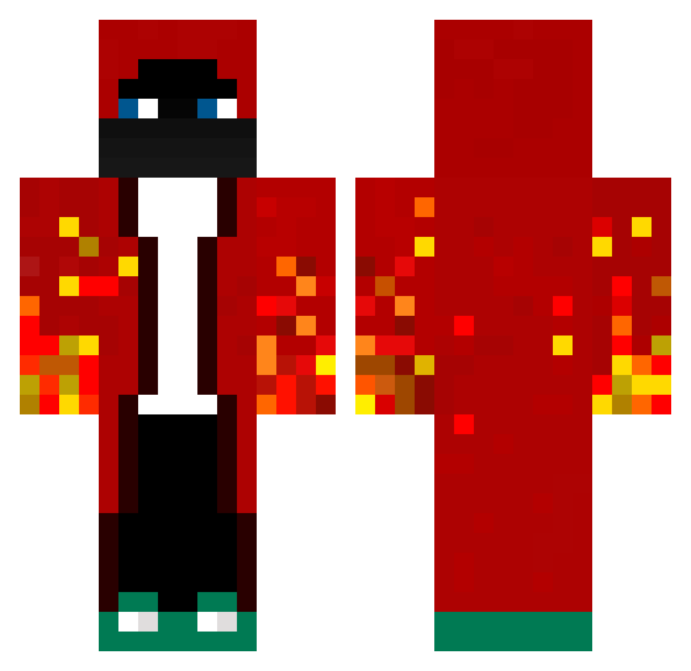 RedberAlexYT Minecraft skin, front and back view