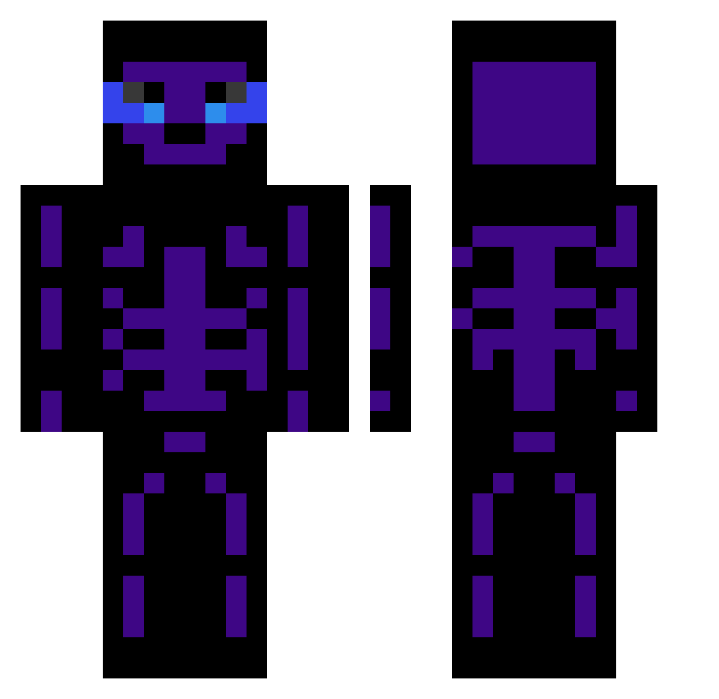 Inver Minecraft skin, front and back view