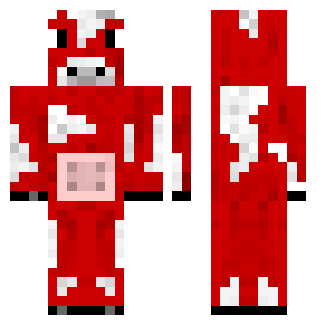 Muls Minecraft skin, front and back view