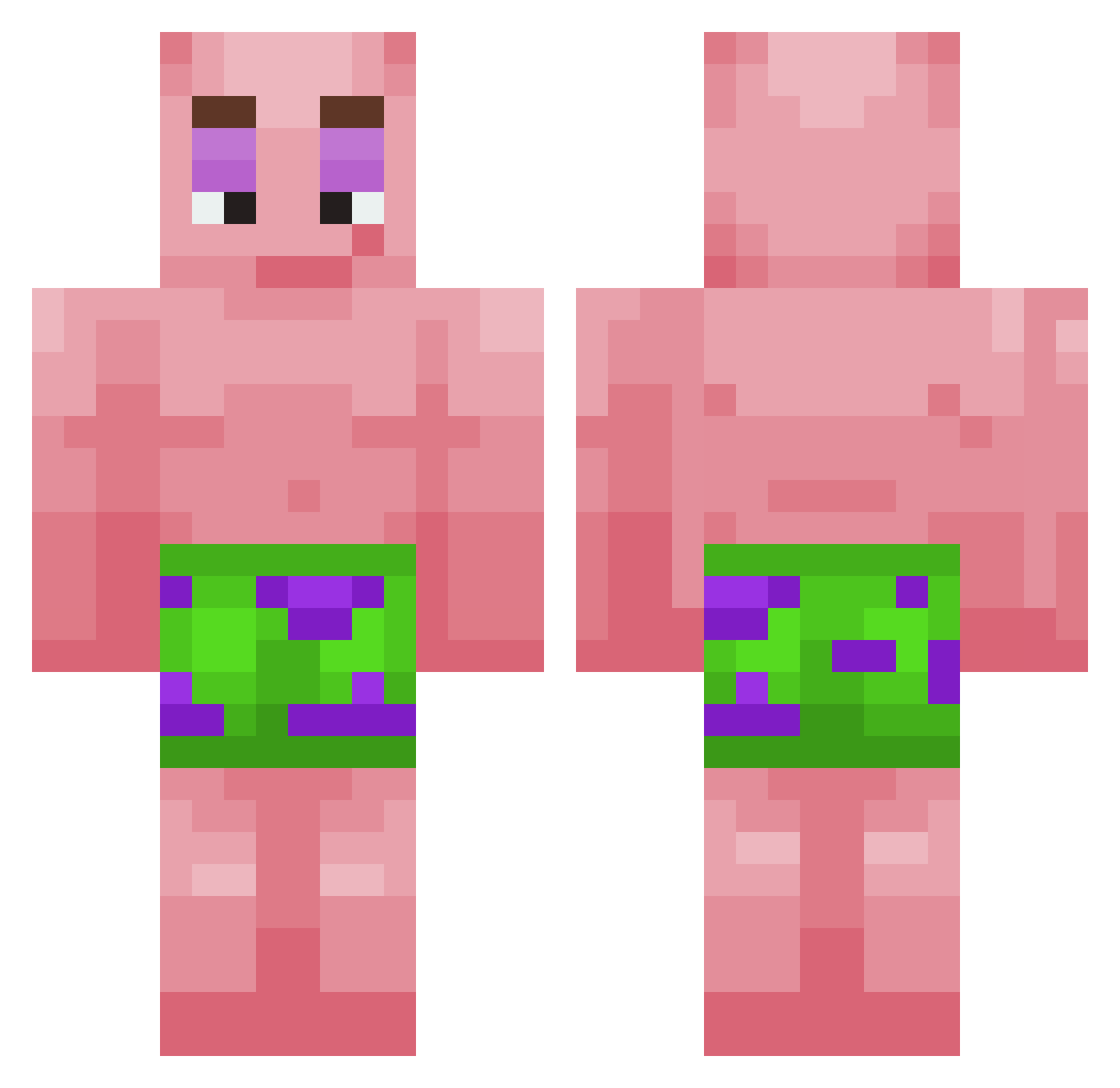 snowfale Minecraft skin, front and back view