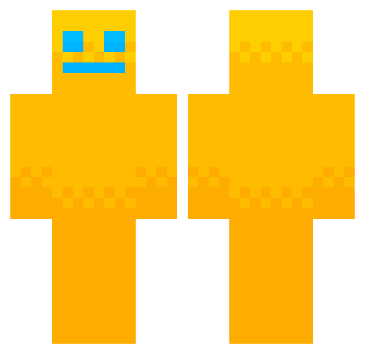 x1zyy Minecraft skin, front and back view