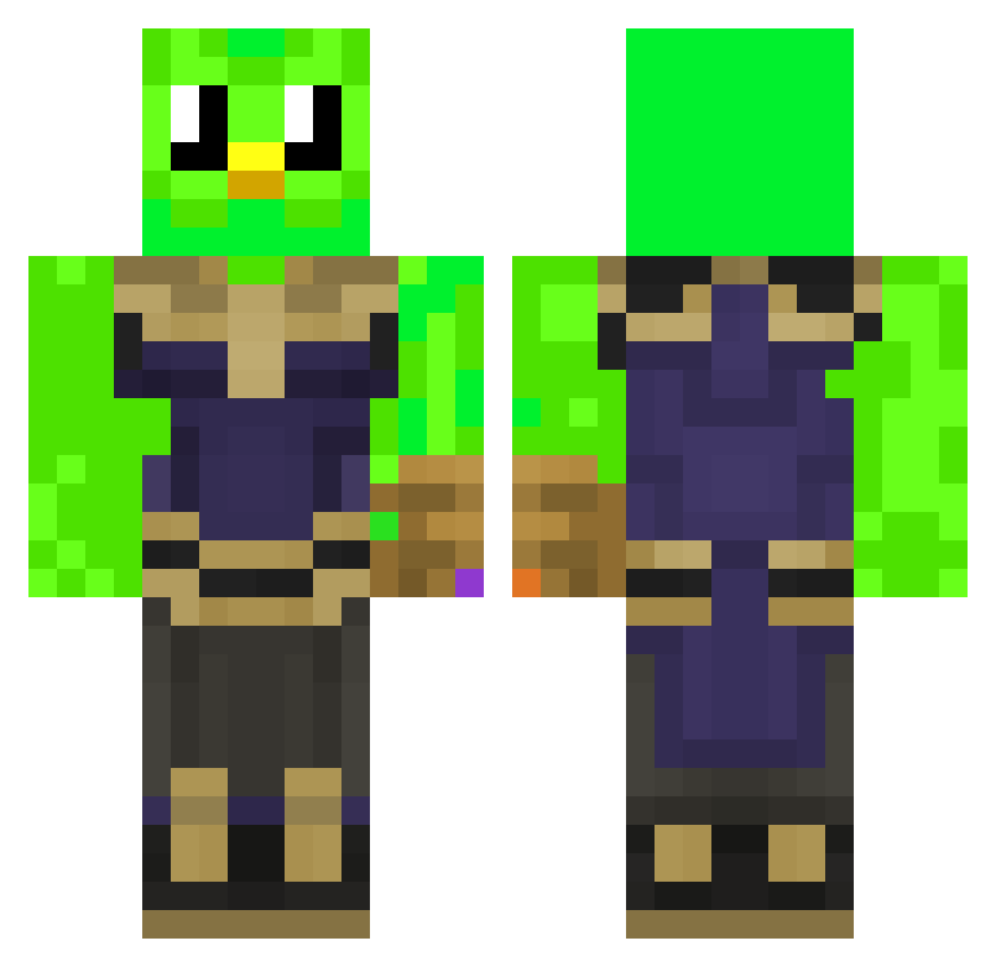 thanos4928 Minecraft skin, front and back view