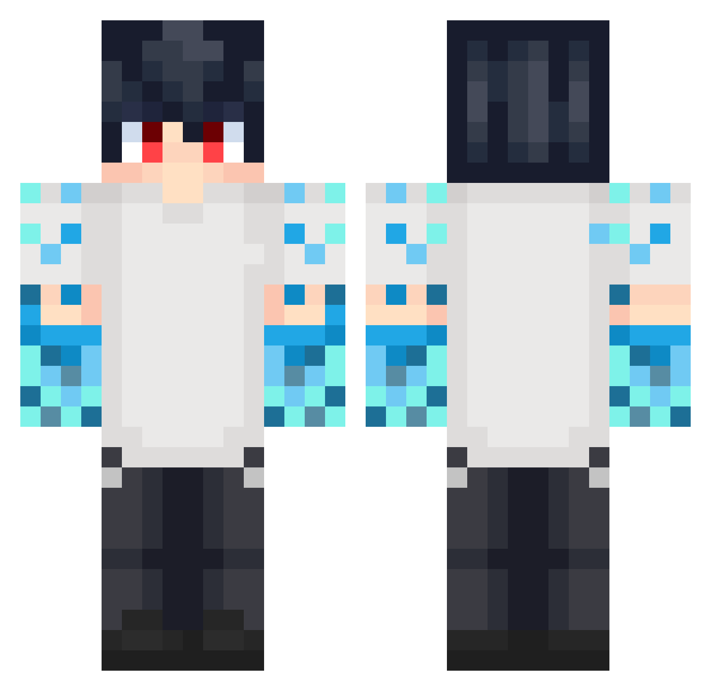 Taxry Minecraft skin, front and back view