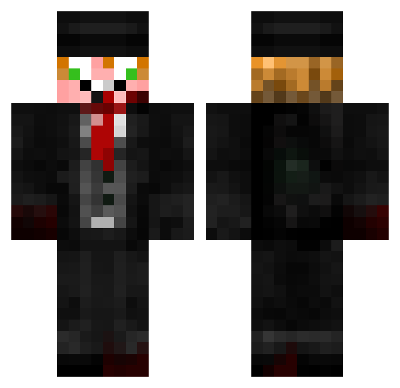 Metroon Minecraft skin, front and back view