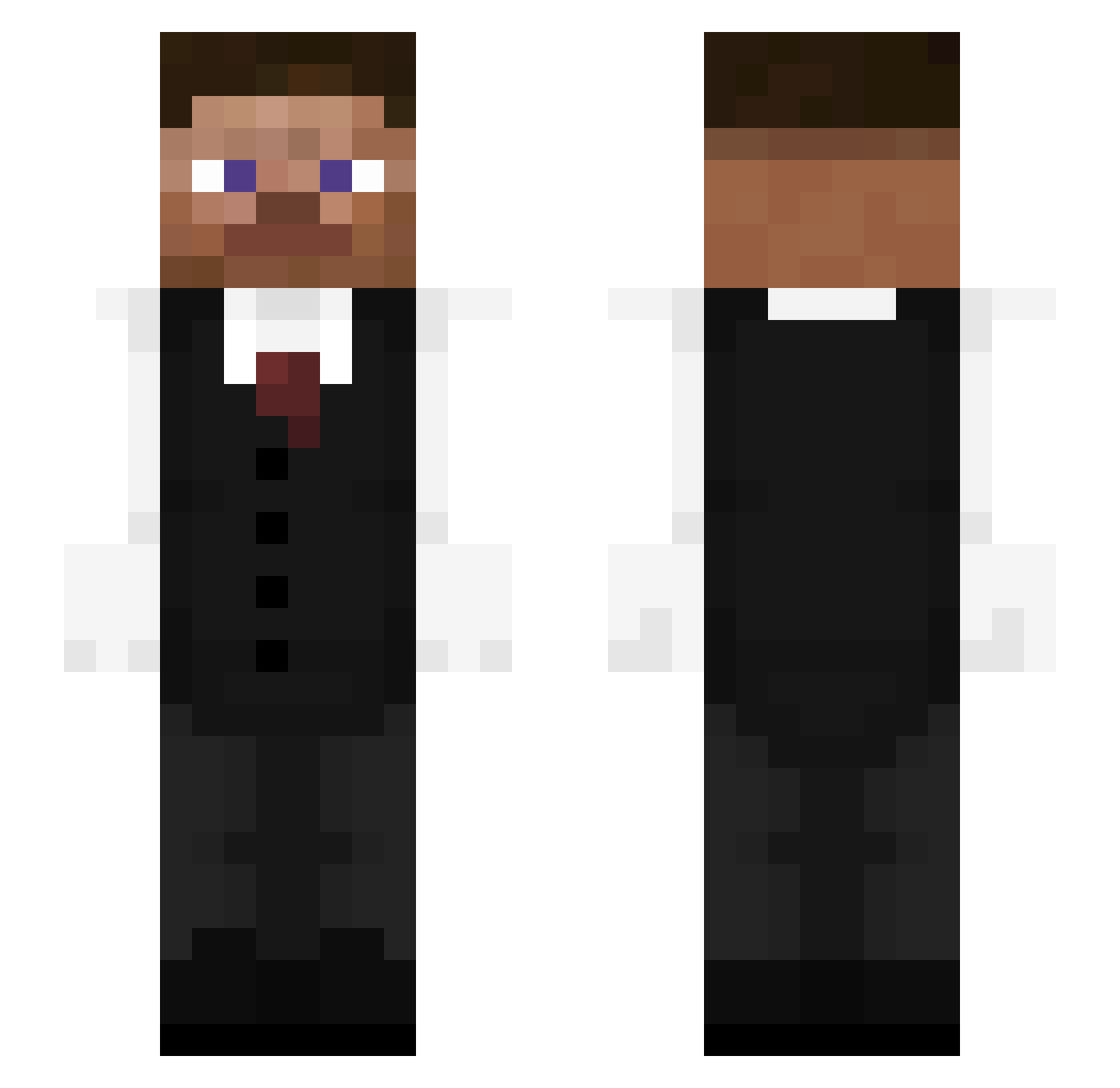 Markyooo Minecraft skin, front and back view