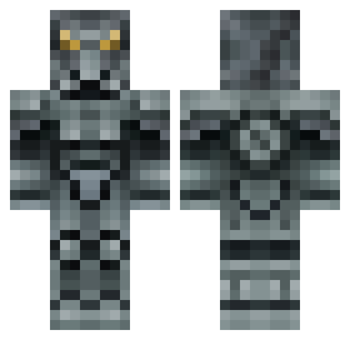 Absurdit Minecraft skin, front and back view