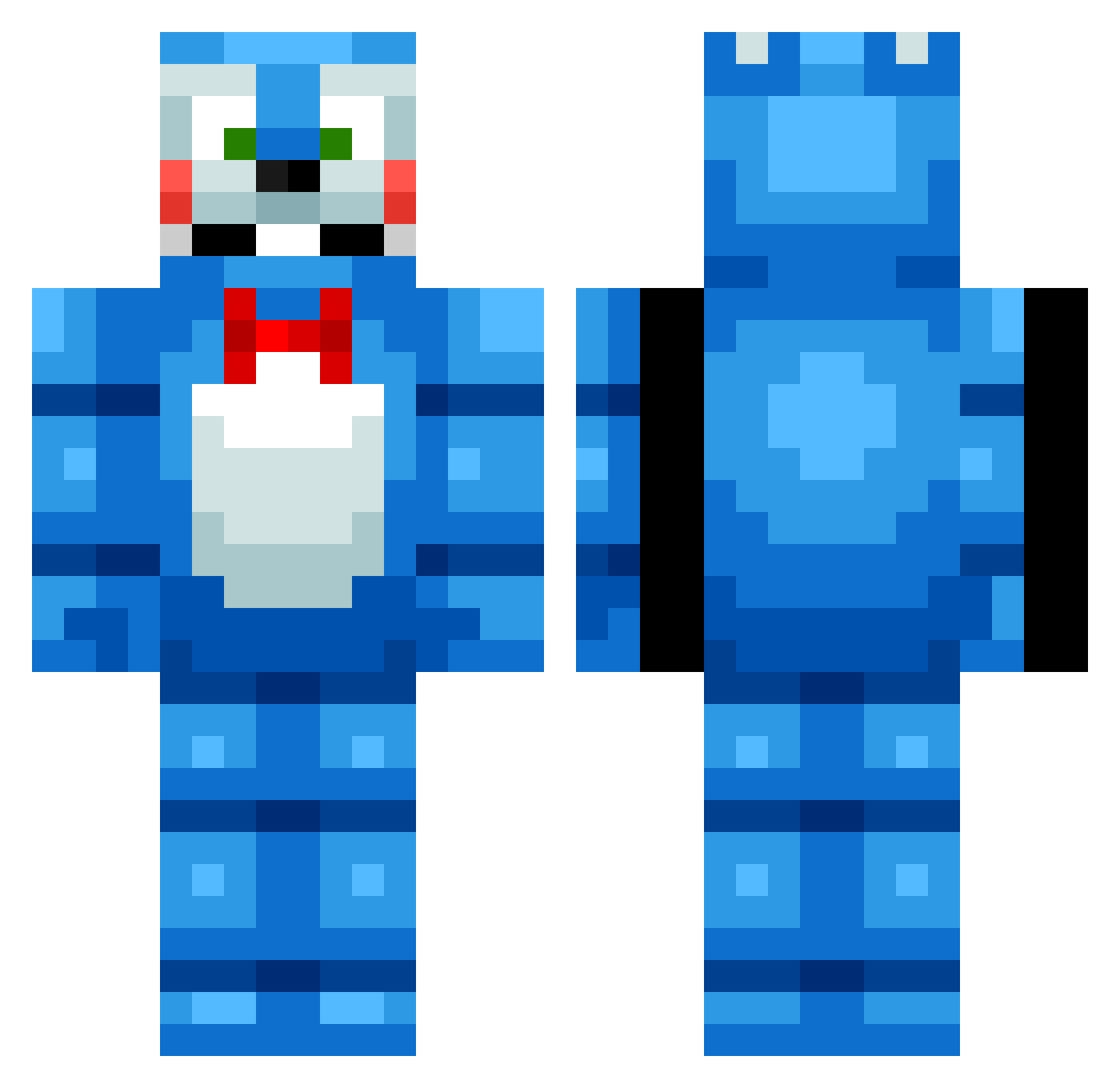 Ammonoidea Minecraft skin, front and back view