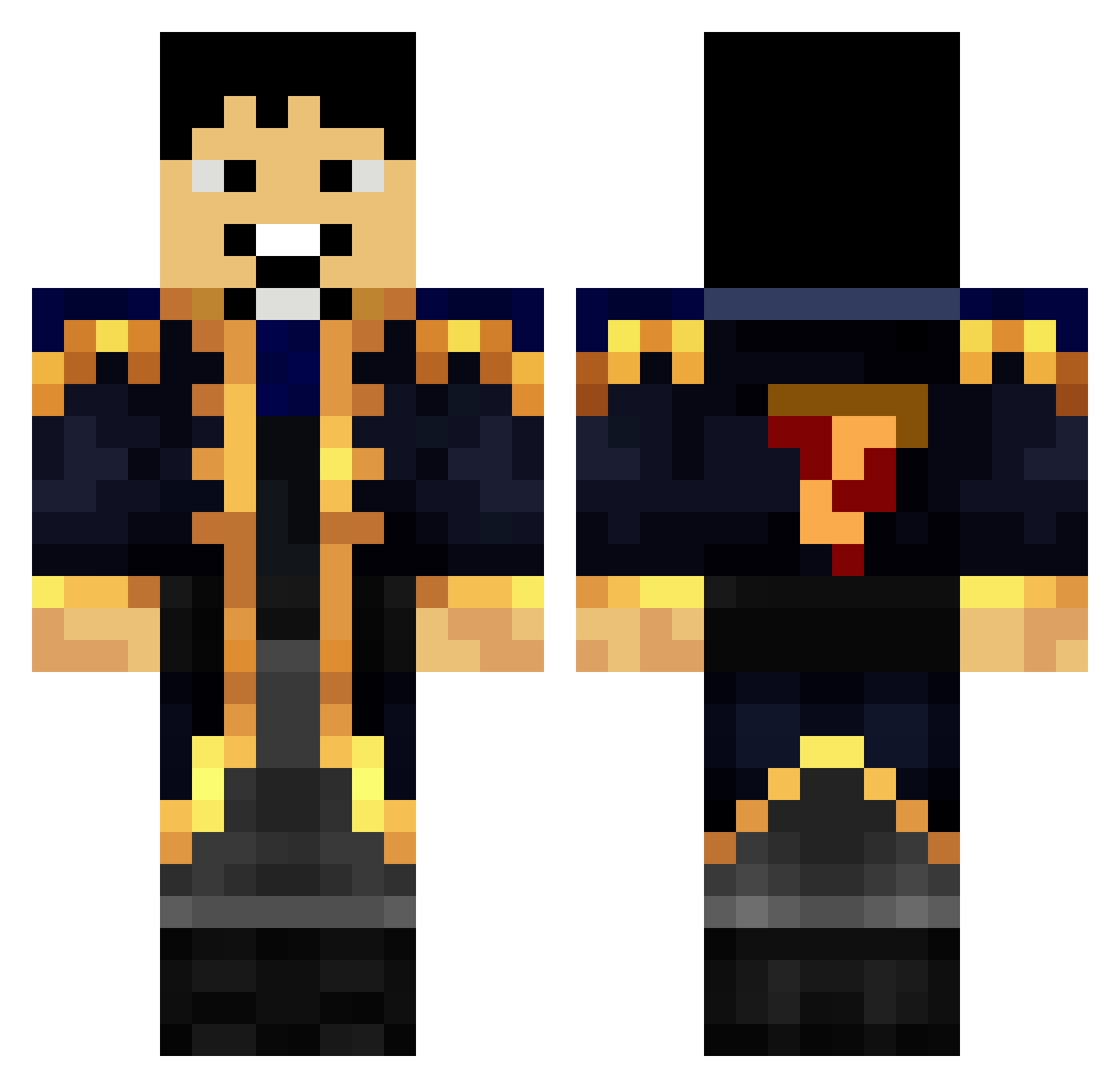 azzip228 Minecraft skin, front and back view