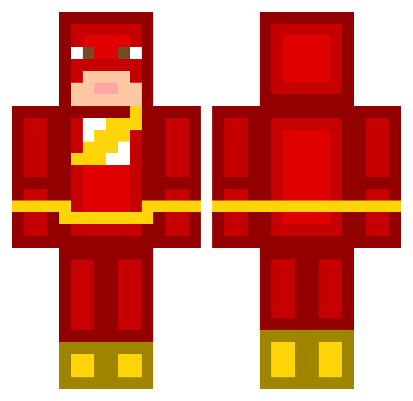 hishawty Minecraft skin, front and back view