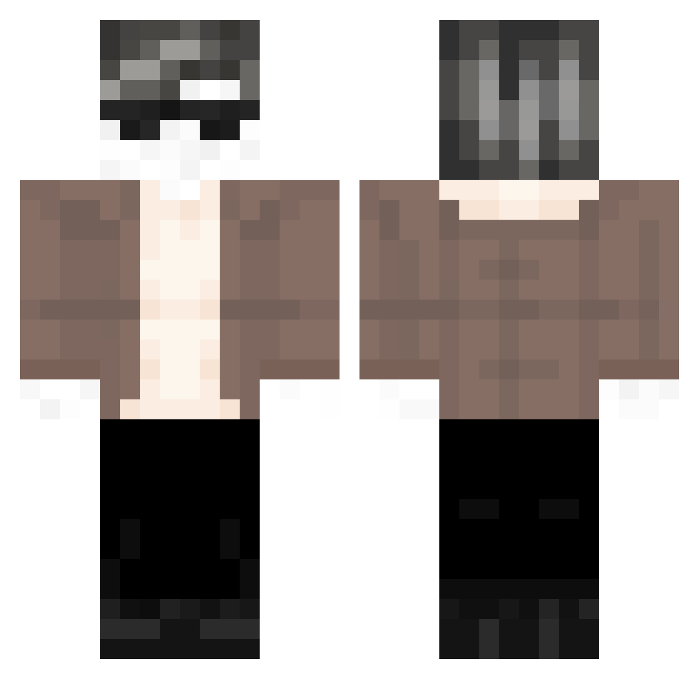 Aleoryz Minecraft skin, front and back view