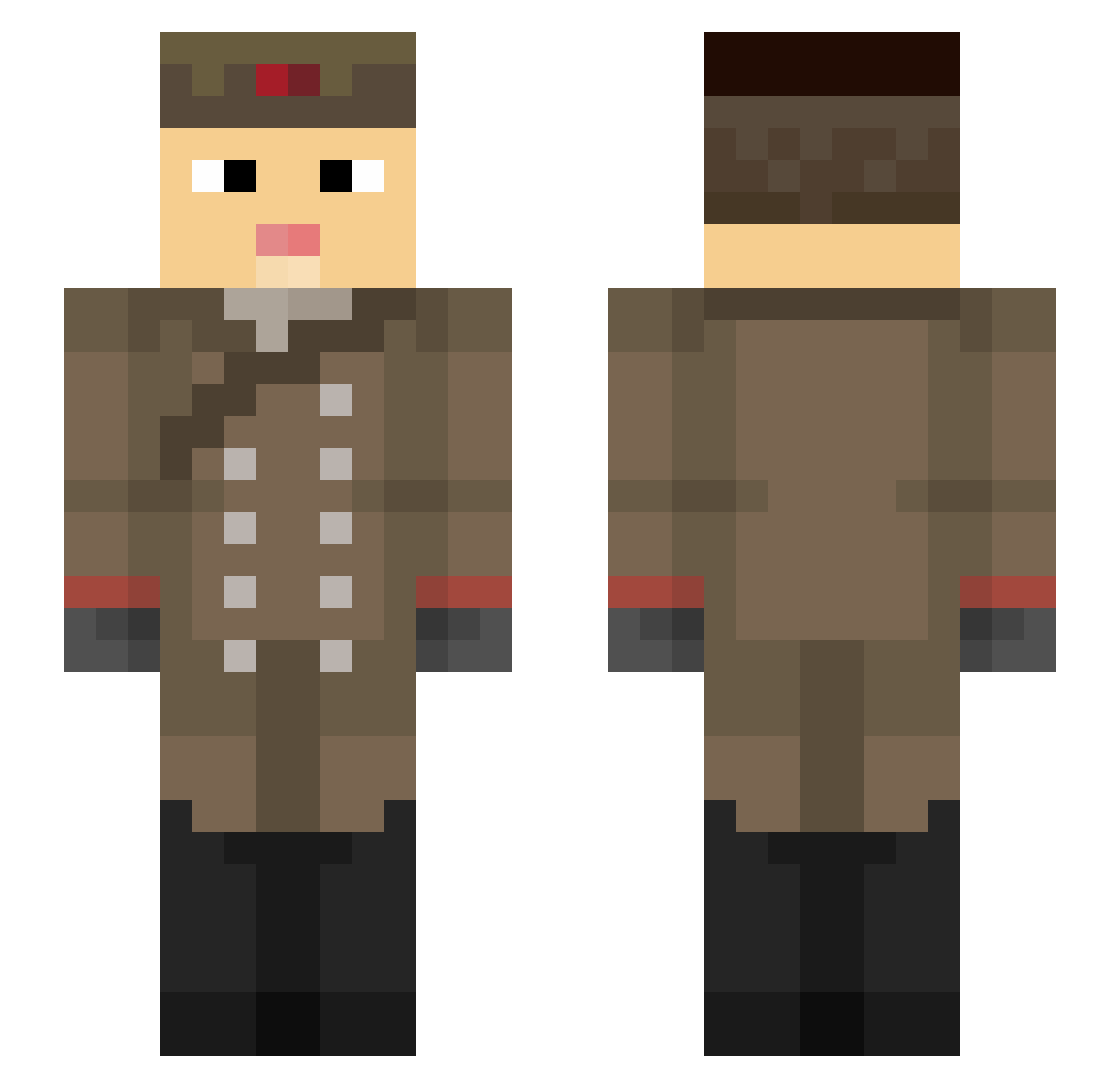BrnoBen Minecraft skin, front and back view